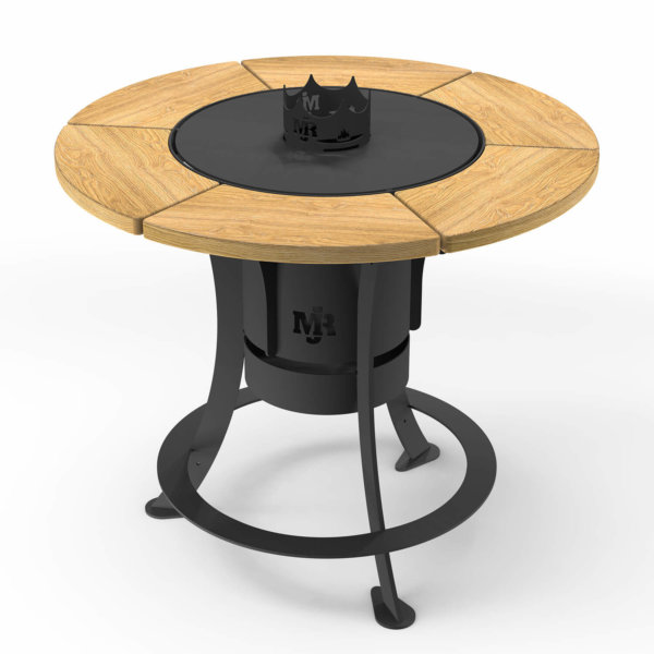 Major Grill mit Eichenholzplatte und mit Bar Rail