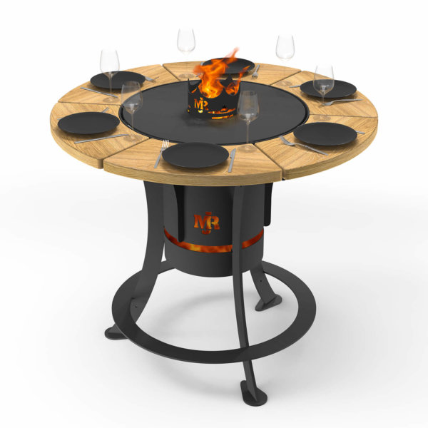 Major Grill Plancha Feuergrill Esstisch für 6 Personen